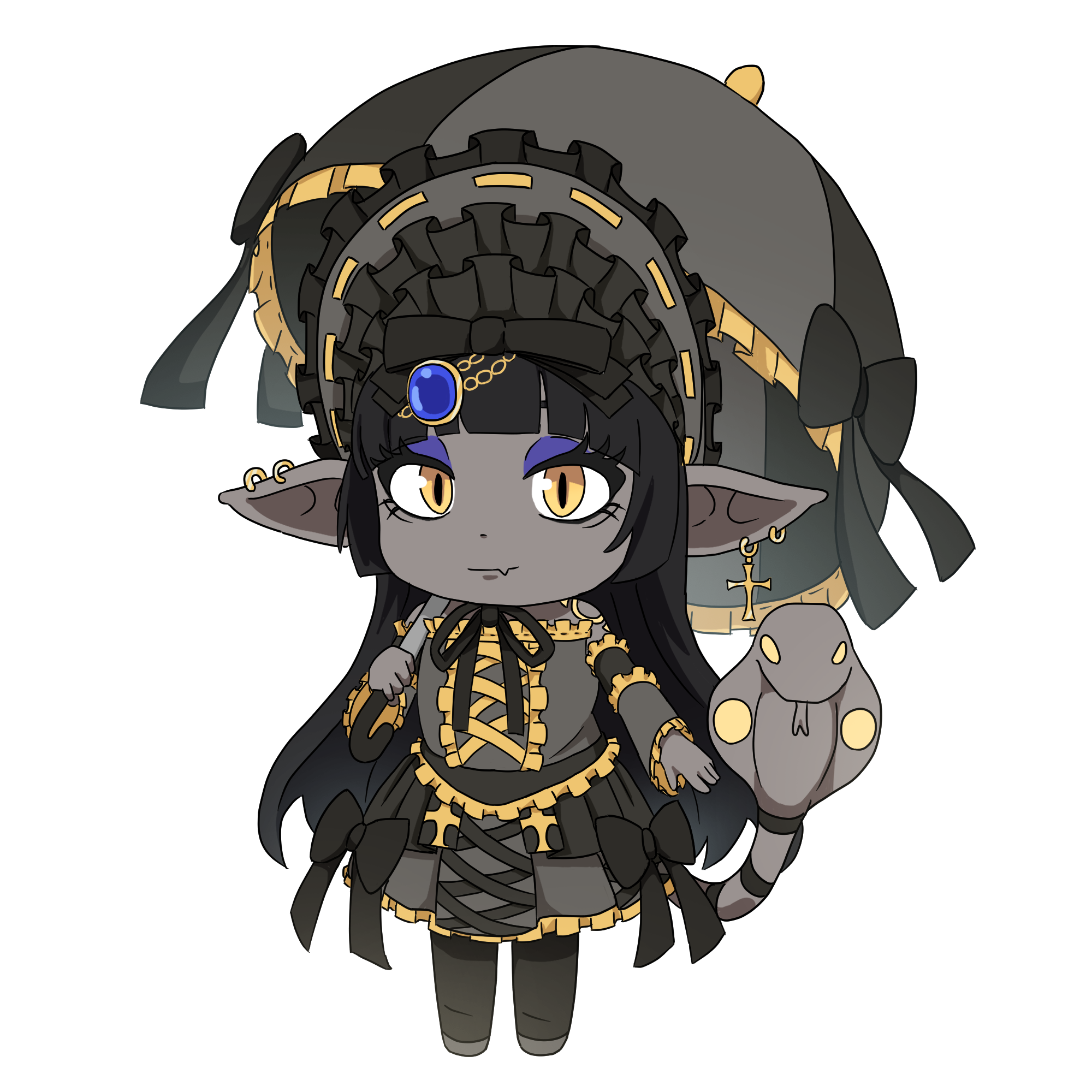 Chibi version of Clearis with companion
